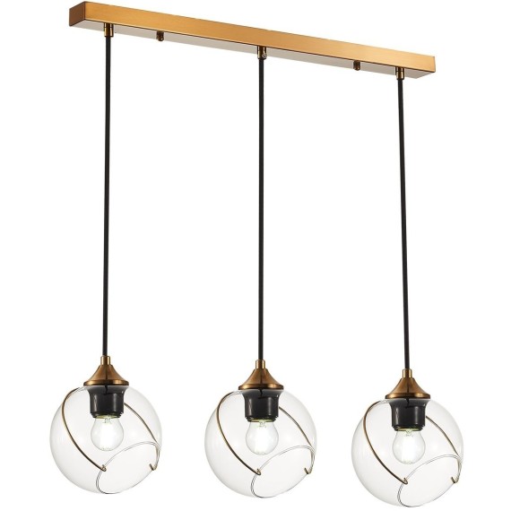 SLE103103-03 Светильник подвесной Золотистый/Прозрачный E27 3*60W SATTURO