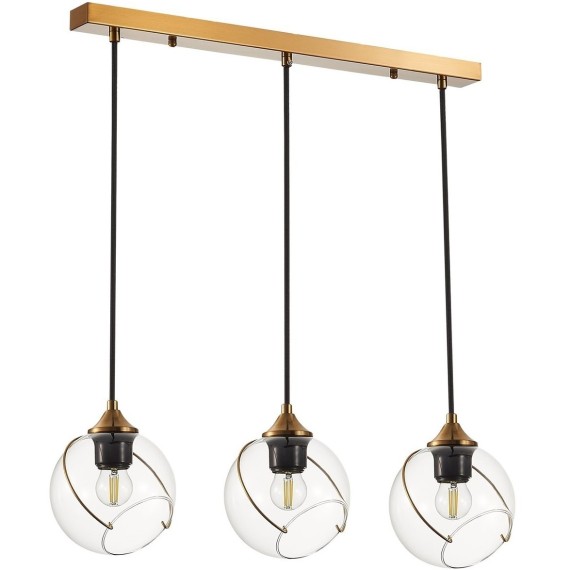 SLE103103-03 Светильник подвесной Золотистый/Прозрачный E27 3*60W SATTURO