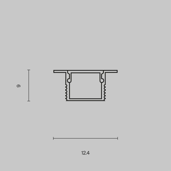Алюминиевый профиль встраиваемый 12x09 ALM-1209-S-2M