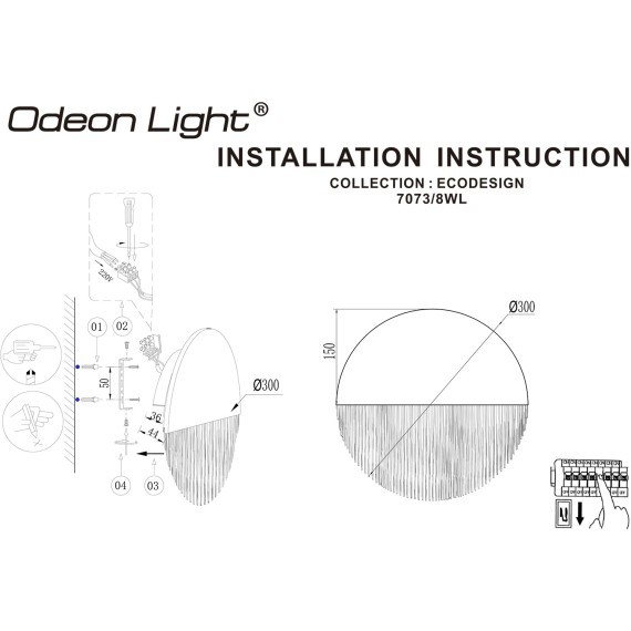 Настенный светильник IP20 LED 8W 232Лм 3000K CRI90 CORK 7073/8WL