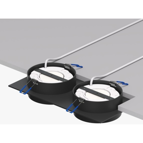 DK2092-BK Встраиваемый черный двойной светильник Denkirs FLAT, 2 лампы GX53 мощностью до 15 Вт