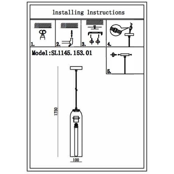 SL1145.153.01 Светильник подвесной ST-Luce Хром/Белый E27 1*60W CALLANA