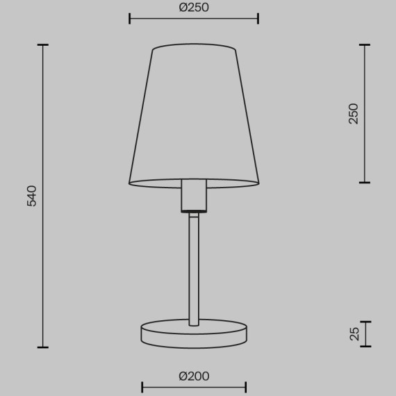 MOD483TL-01BS Настольный светильник с латунным основанием и тканевым плафоном под лампу, выключатель на проводе в розетку Е27 Maytoni Lira