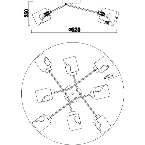 Люстра потолочная Freya FR5095CL-08G Isabella под лампы 8xE14 40W