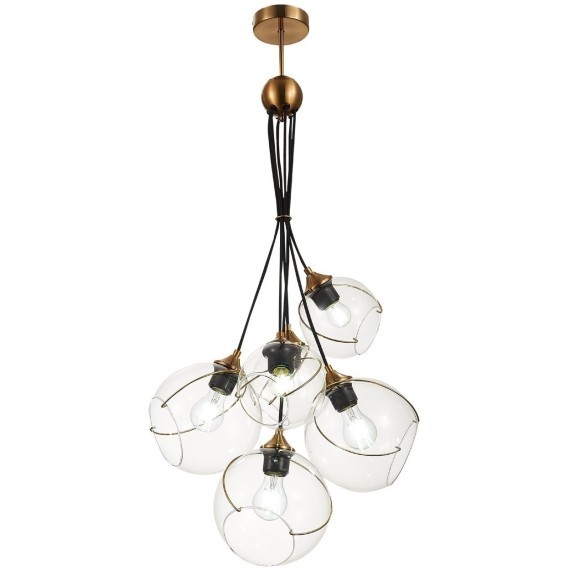 SLE103103-06 Светильник подвесной Золотистый/Прозрачный E27 6*60W SATTURO