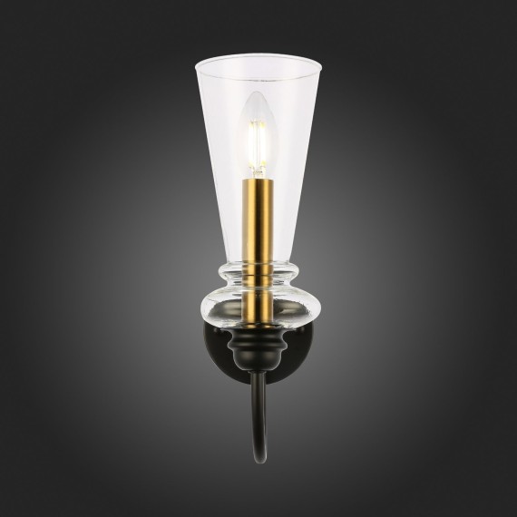 SLE112401-01 Светильник настенный Черный/Прозрачный E14 1*40W RAMMO