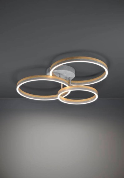 39895 CADINARO Потолочный светильник светодиодный диммируемый TRIAC 43.5Вт 1800Лм 3000К дерево пластик коричневый белый