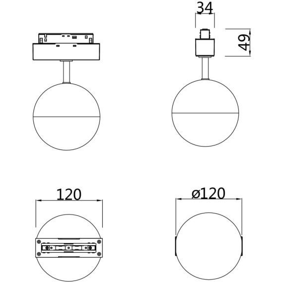 TR017-2-10W4K-B Трековый магнитный светодиодный светильник Maytoni Gravity CRI90+ 4000К 1000Лм 270° 10Вт