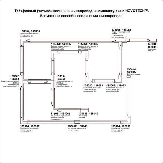 1м черный трехфазный шинопровод Novotech 135236