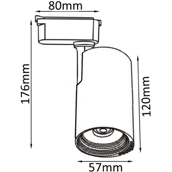 Однофазный двужильный светодиодный трековый светильник Crystallux CLT 0.31 007 10W BL 3000К 950Лм CRI80+ 24° 10Вт