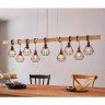 43134 TOWNSHEND 5 Подвесной светильник с 9 лампами E27, 540Вт, винтажный, сталь, дерево, черный, коричневый