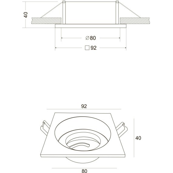 Встраиваемый светильник Maytoni DL026-2-01W Atom под лампу 1xGU10 50W