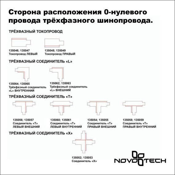 Соединитель "T" трехфазный правый Novotech 135055
