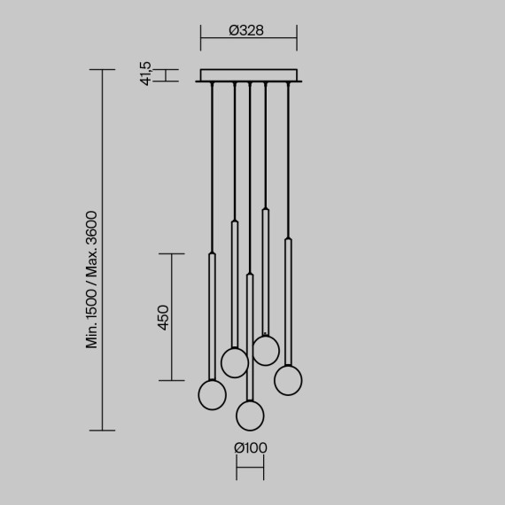 Подвесной светодиодный светильник с прозрачными плафонами LED 12Вт RA80 800лм 3000К Maytoni Bubble dream MOD383PL-L16BBS3K