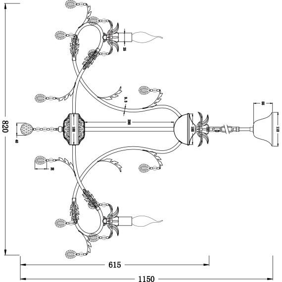 Люстра подвесная Freya FR3040-PL-08-WG Dezi под лампы 8xE14 60W