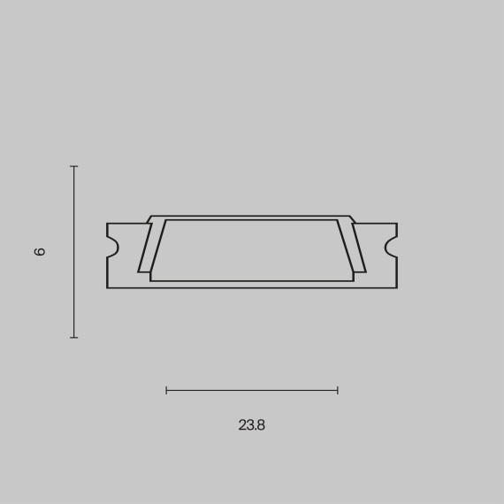 Алюминиевый профиль накладной 23x6 ALM002S-2M