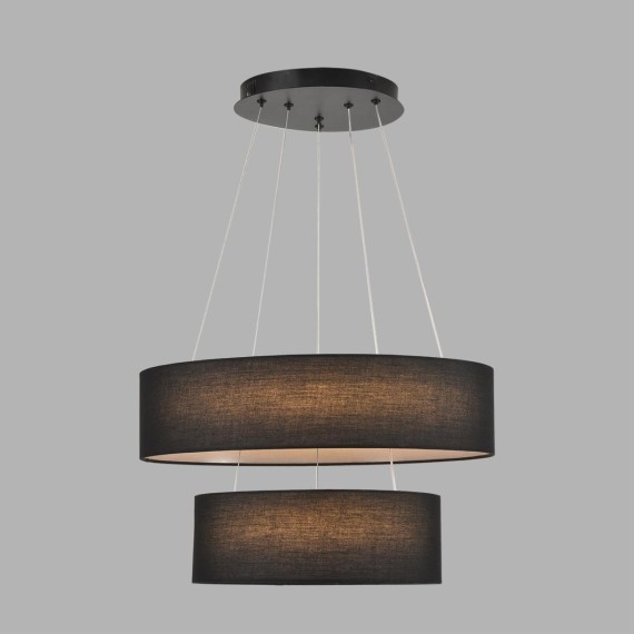 8373/55L Подвесной светодиодный светильник с 2 тканевыми плафонами кольцами 55Вт 2221Лм 3000;4000;6000К 220V Lumion SAVA