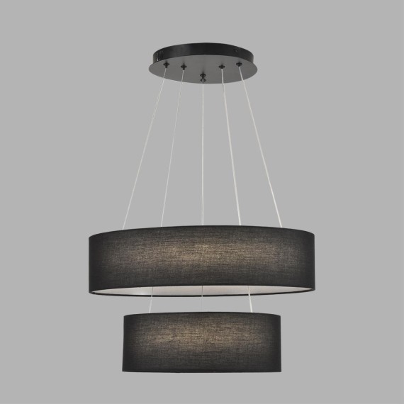 8373/55L Подвесной светодиодный светильник с 2 тканевыми плафонами кольцами 55Вт 2221Лм 3000;4000;6000К 220V Lumion SAVA