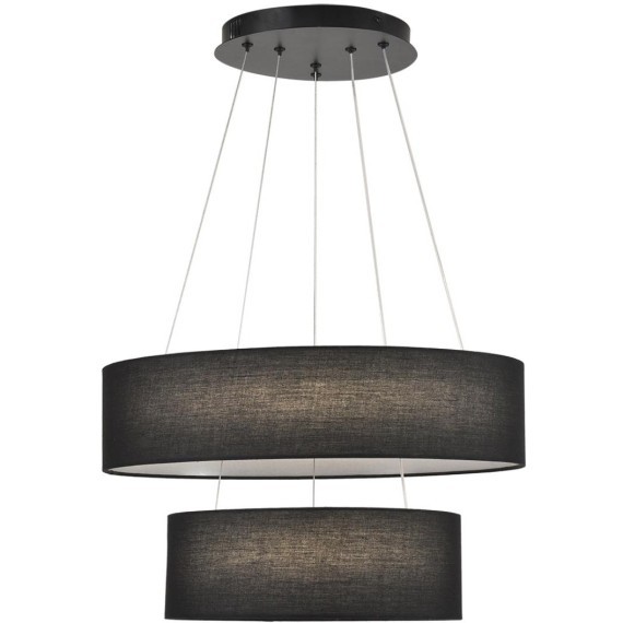 8373/55L Подвесной светодиодный светильник с 2 тканевыми плафонами кольцами 55Вт 2221Лм 3000;4000;6000К 220V Lumion SAVA