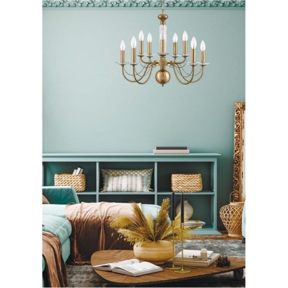 8033/10 CLASSI LN24 медь, металл/стекло Люстра подвесная Е14 10*40W 220V INCANTO