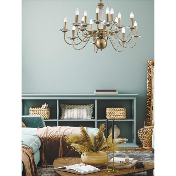 8033/10 CLASSI LN24 медь, металл/стекло Люстра подвесная Е14 10*40W 220V INCANTO