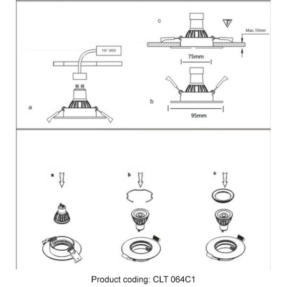 Светильник встраиваемый Crystal Lux CLT 064C1 WH