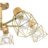 SLE110402-05 Светильник потолочный Золотистый, Светлое дерево/Золотистый E27 5*40W STELITTO