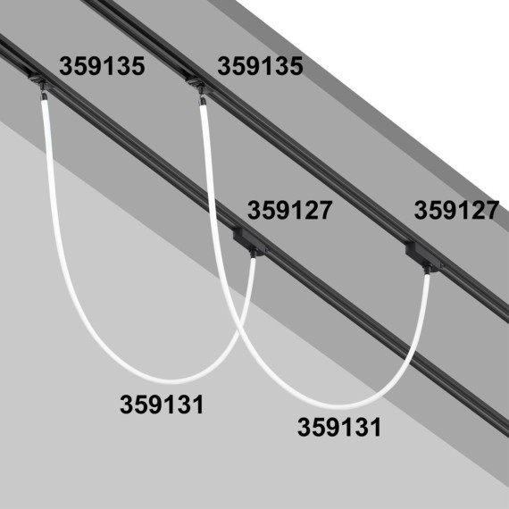 Адаптер/держатель для однофазного трехжильного шинопровода без токопровода для арт. 359128-359133 RAMO 359135