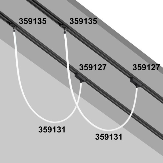 Адаптер/держатель для однофазного трехжильного шинопровода без токопровода для арт. 359128-359133 RAMO 359135