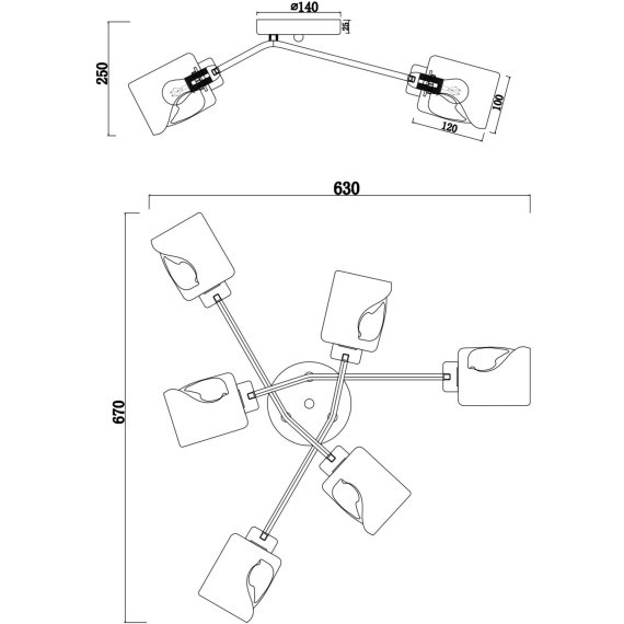 Люстра потолочная Freya FR5095CL-06G Isabella под лампы 6xE14 40W