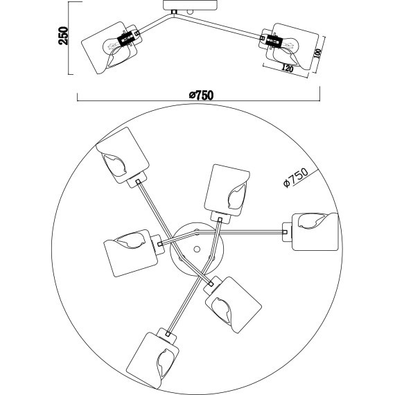 Люстра потолочная Freya FR5095CL-06G Isabella под лампы 6xE14 40W