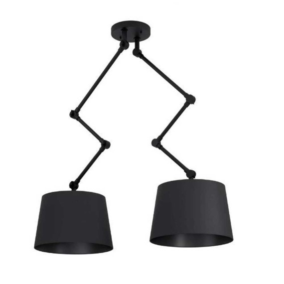 390113 PISTUNIO Люстра потолочная с 2 лампами E27, черный, металл, ткань