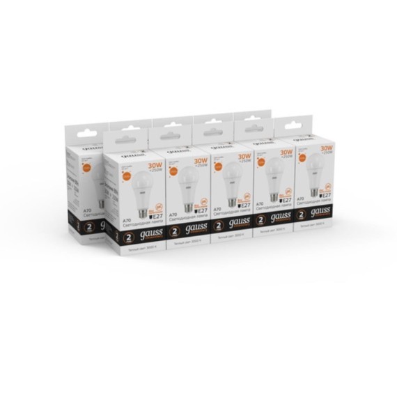 73219 Лампа Gauss Elementary A67 30W 2320lm 3000K E27 LED 1/10/50