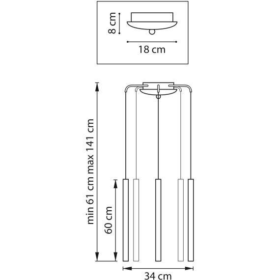 Люстра подвесная Tubo Lightstar L5T747343