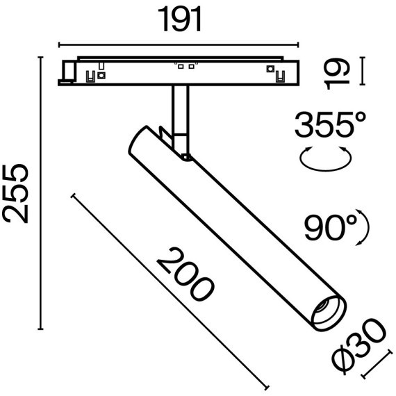 TR141-2-6W3K-M-BS Трековый магнитный светодиодный светильник Maytoni Exility CRI90+ 3000К 280Лм 36° 6Вт