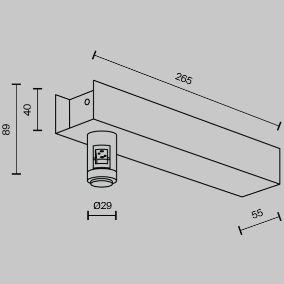 Основание настенное Wall для блока питания с вводом питания Maytoni Flrity TRA155CW-BB-PT