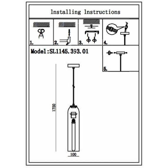 SL1145.393.01 Светильник подвесной ST-Luce Латунь/Янтарный E27 1*60W CALLANA