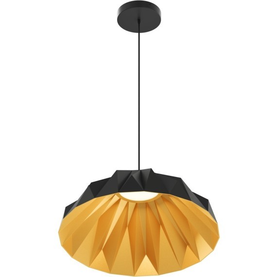 DK6655-BK+SG Светильник подвесной черный с золотой внутренней частью для обеденного стола Denkirs ORIGAMI 20 Вт 3000К 560x1500мм