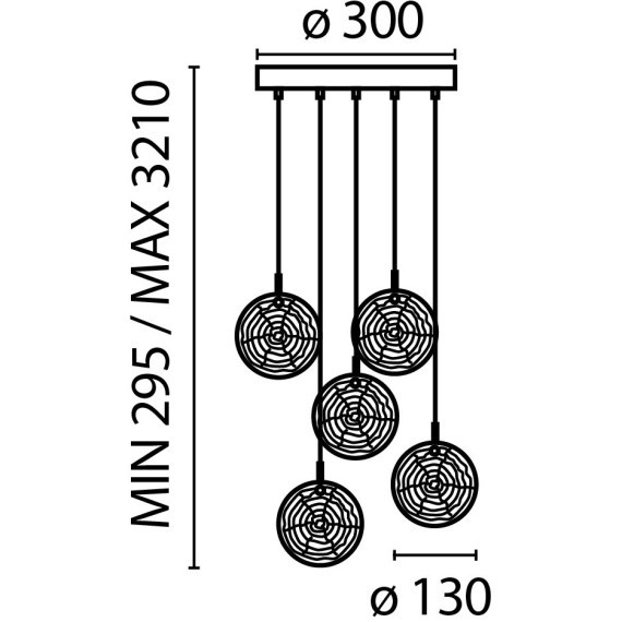 Подвесной светильник Maytoni MOD254PL-05BS