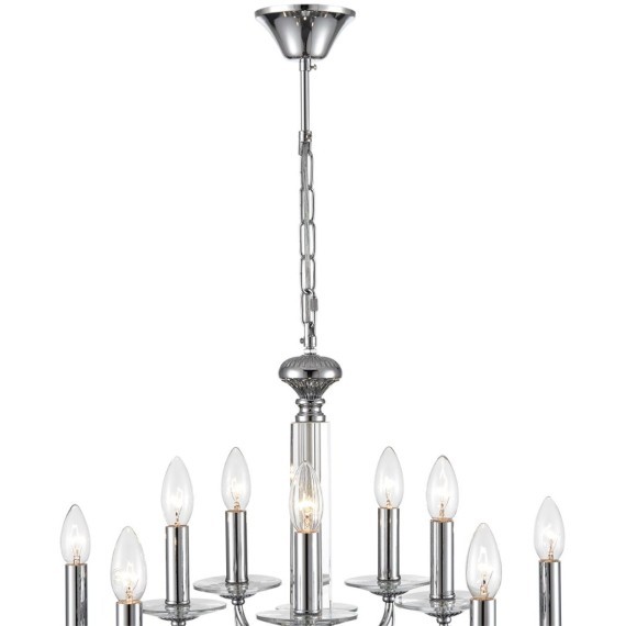 8034/10 CLASSI LN24 хром, металл/стекло Люстра подвесная Е14 10*40W 220V INCANTO