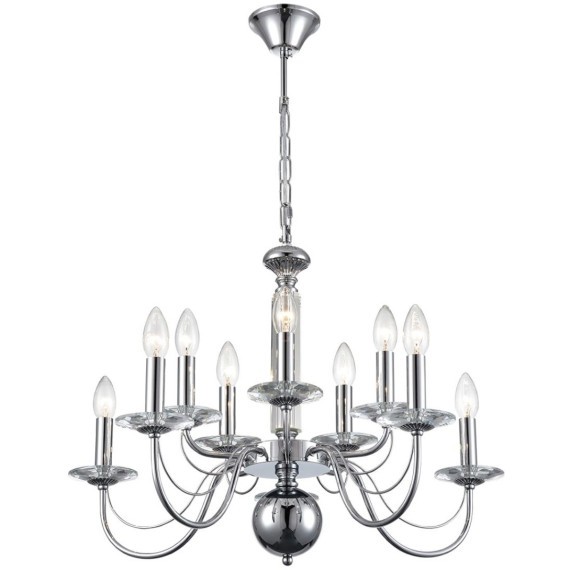 8034/10 CLASSI LN24 хром, металл/стекло Люстра подвесная Е14 10*40W 220V INCANTO