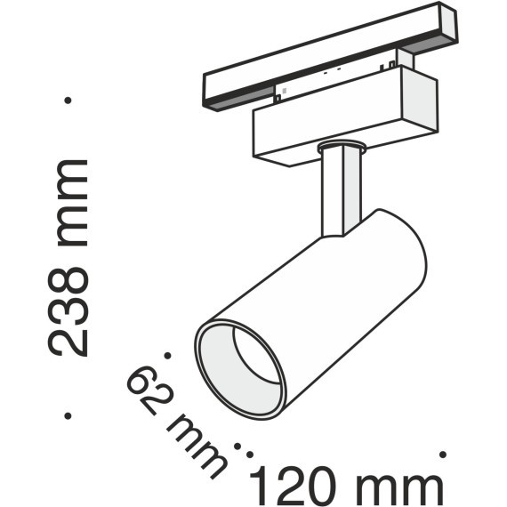 TR019-2-15W4K-B Трековый магнитный светодиодный светильник Maytoni Gravity CRI90+ 4000К 1300Лм 24° 18Вт
