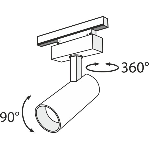 TR019-2-15W4K-B Трековый магнитный светодиодный светильник Maytoni Gravity CRI90+ 4000К 1300Лм 24° 18Вт