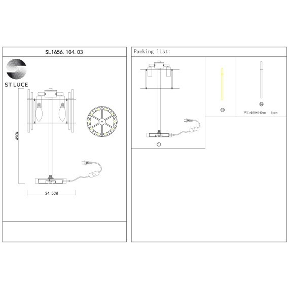 SL1656.104.03 Прикроватная лампа ST-Luce Никель/Прозрачный E14 3*40W EPICA