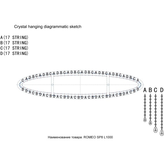 Люстра Crystal Lux ROMEO SP8 GOLD L1000