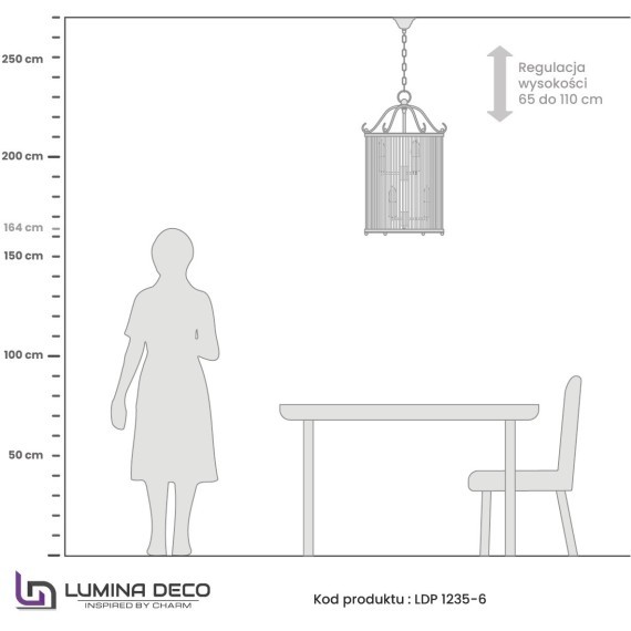 Подвесная люстра Lumina Deco Boston LDP 1235-6 CHR