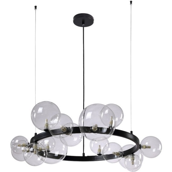 Люстра Crystal Lux AGATA SP15 V2 BLACK/TRANSPARENTE