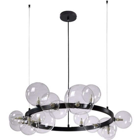 Люстра Crystal Lux AGATA SP15 V2 BLACK/TRANSPARENTE