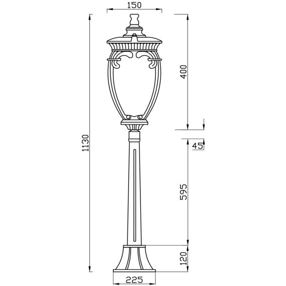 Уличный наземный светильник Maytoni O414FL-01BZ1 Fleur IP44 под лампу 1xE27 60W