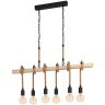 43319 Подвес YOUNGSTOWN, 6х40W(E27), сталь, дерево/черный, коричневый